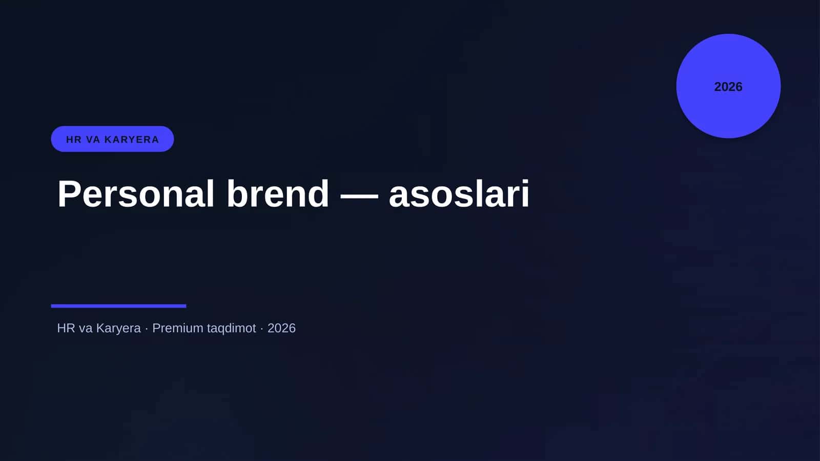 Personal brend — asoslari