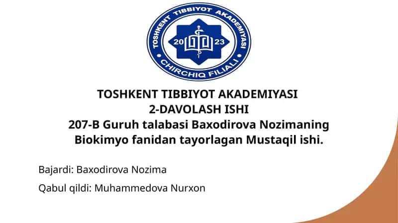 Toshkent Tibbiyot Akademiyasi - Davolash Ishi