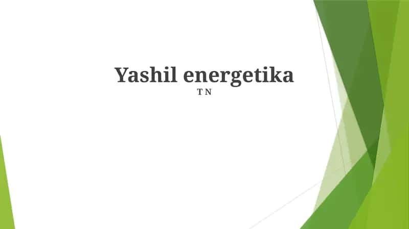 Yashil energetika
