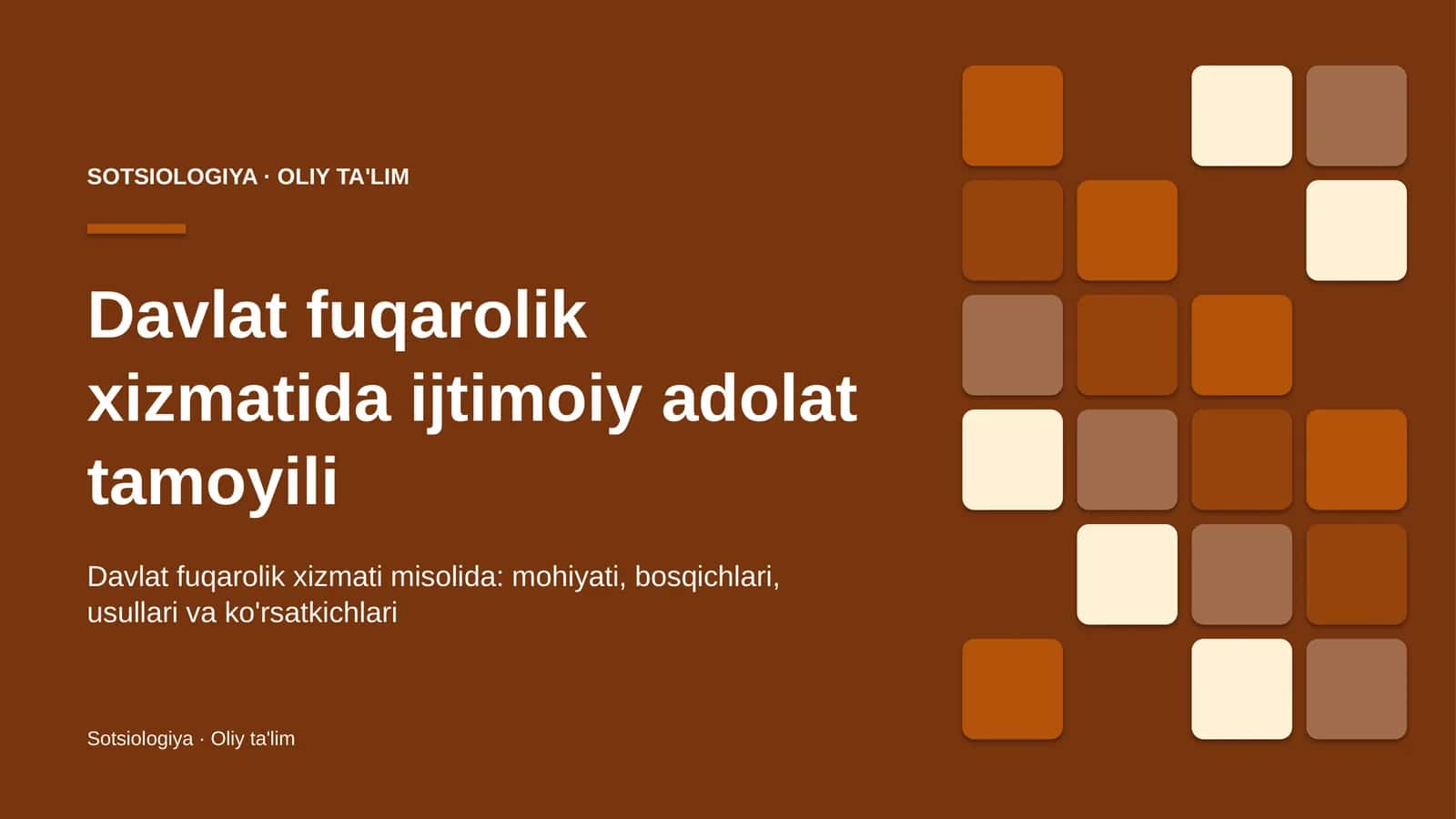 Davlat fuqarolik xizmatida ijtimoiy adolat tamoyili