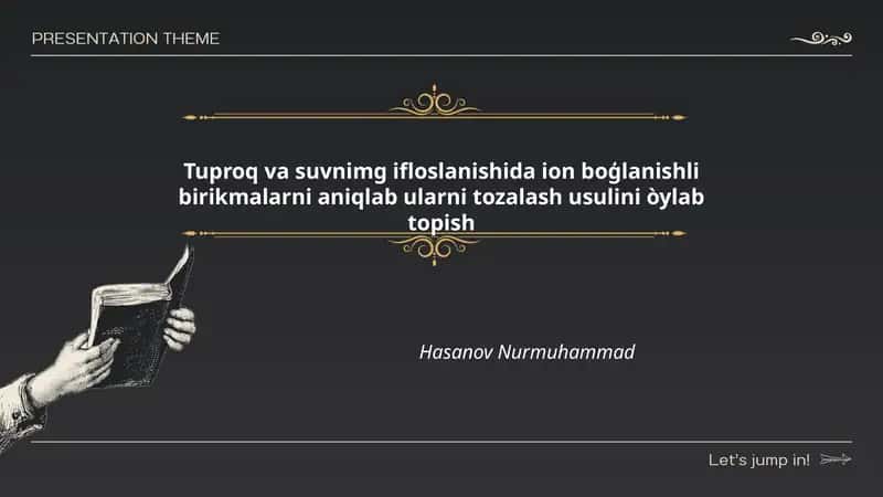 Iyon bog'lanishli ifloslovchi moddalarni tuproq va suv namunalaridan tashxislash