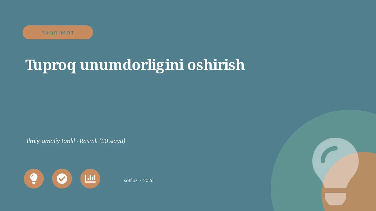 Tuproq unumdorligini oshirish