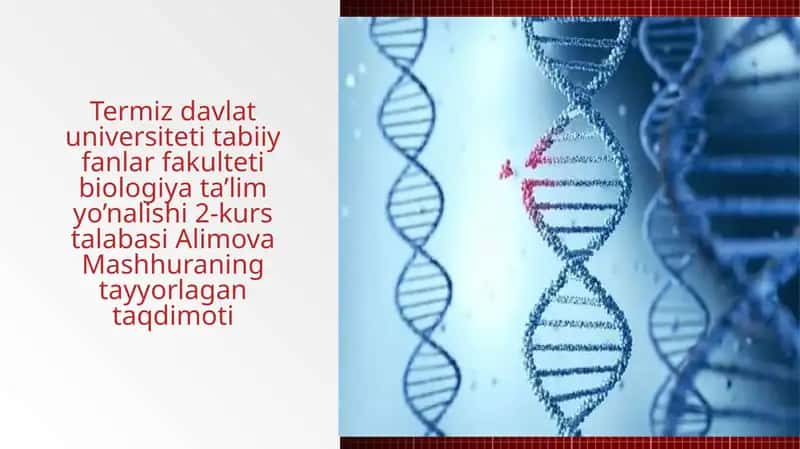 genetik jarayonlarning tizmli nazorati