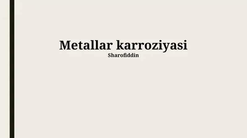 Metallar karroziyasi