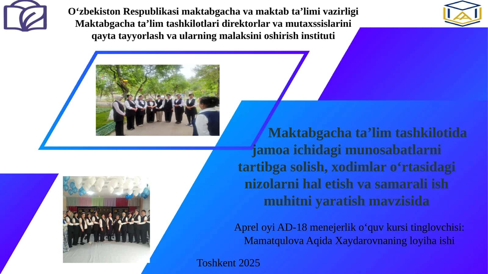 Apreloyi AD-18 Menejerlik O‘quv kursi
