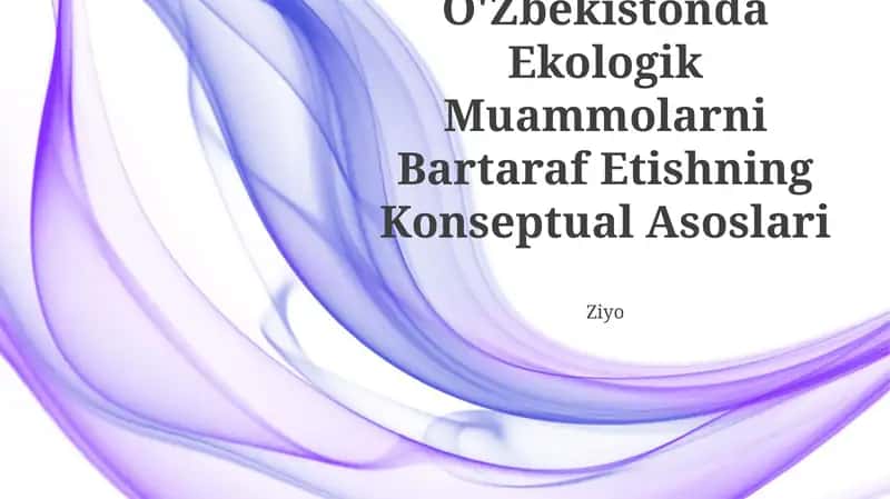 O'Zbekistonda Ekologik Muammolarni Bartaraf Etishning Konseptual Asoslari