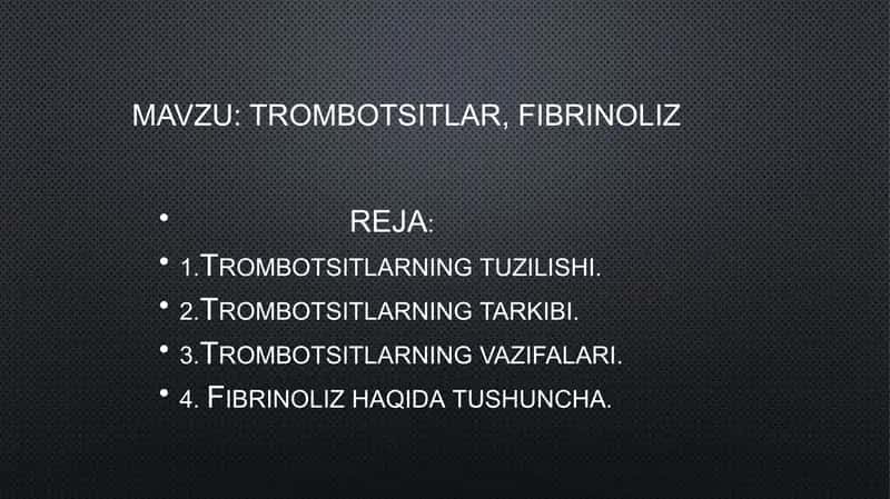 Trombotsitlar, Fibrinoliz