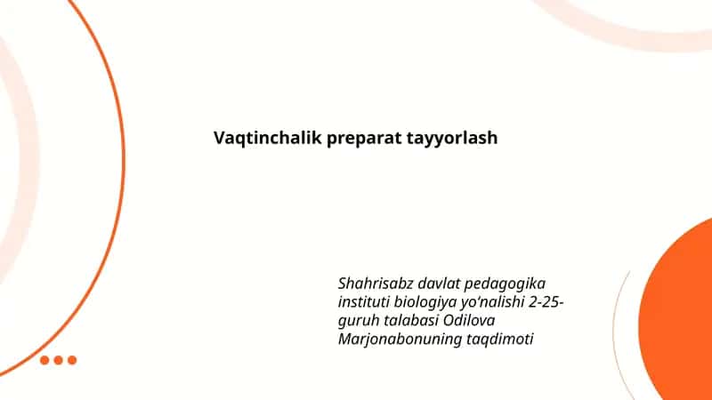 Vaqtinchalik preparat tayyorlash
