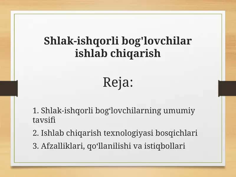 Shlak-ishqorli bog'lovchilar ishlab chiqarish