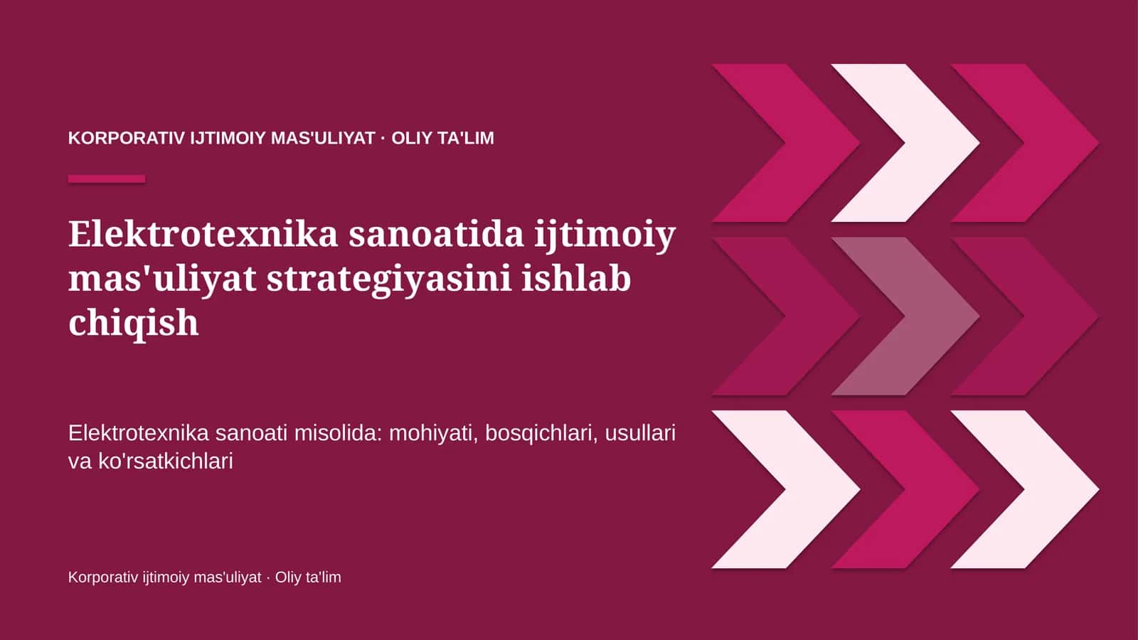 elektrotexnika sanoatida ijtimoiy mas'uliyat strategiyasini ishlab chiqish 5069