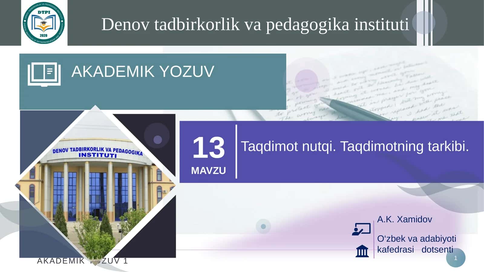 AKADEMIK YOZUV