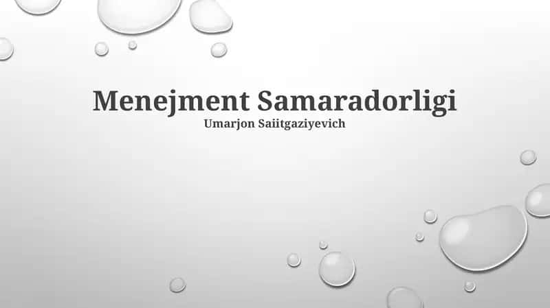Menejment Samaradorligi