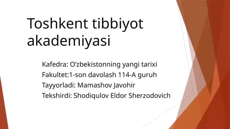 O’zbekistonning yangi tarixi