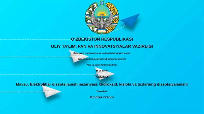 Elektrolitlar dissotsilanish nazariyasi