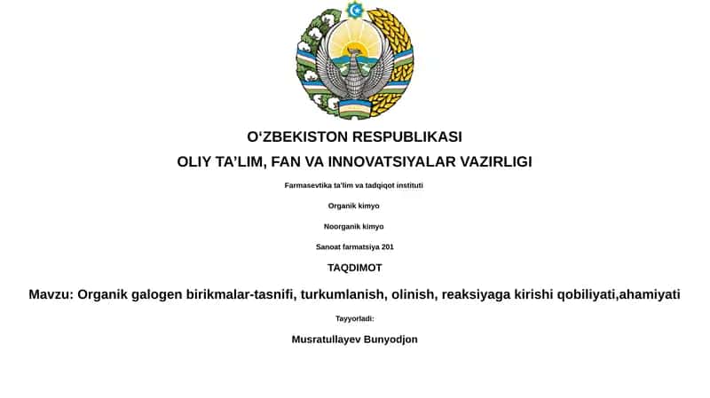 Organik galogen birikmalar