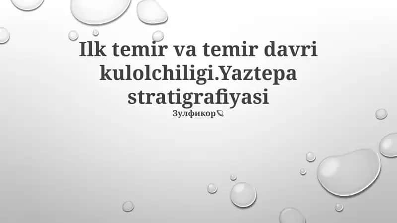Yaztepa stratigrafiyasi