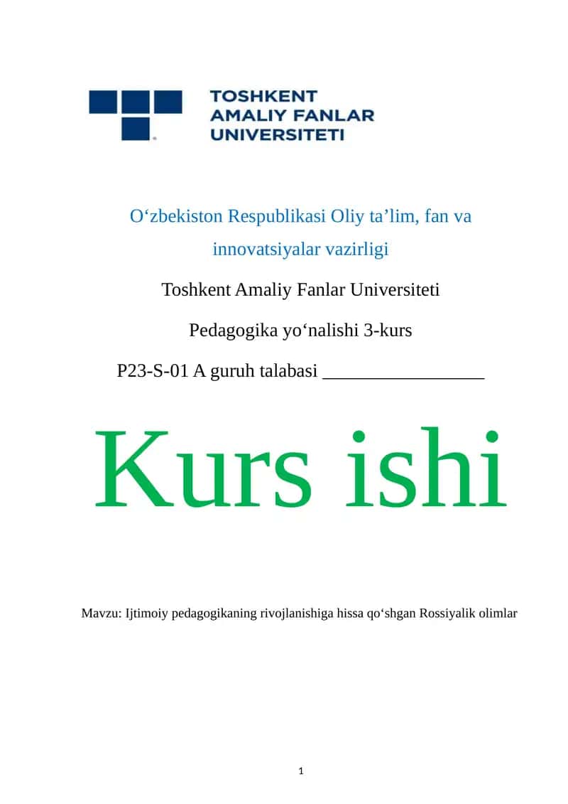 Ijtimoiy pedagogikaning rivojlanishiga hissa qoʻshgan Rossiyalik olimlar