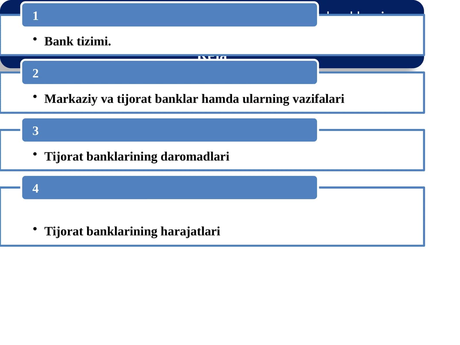 Bank tizimi. Markaziy va tijorat banklar hamda ularning vazifalari