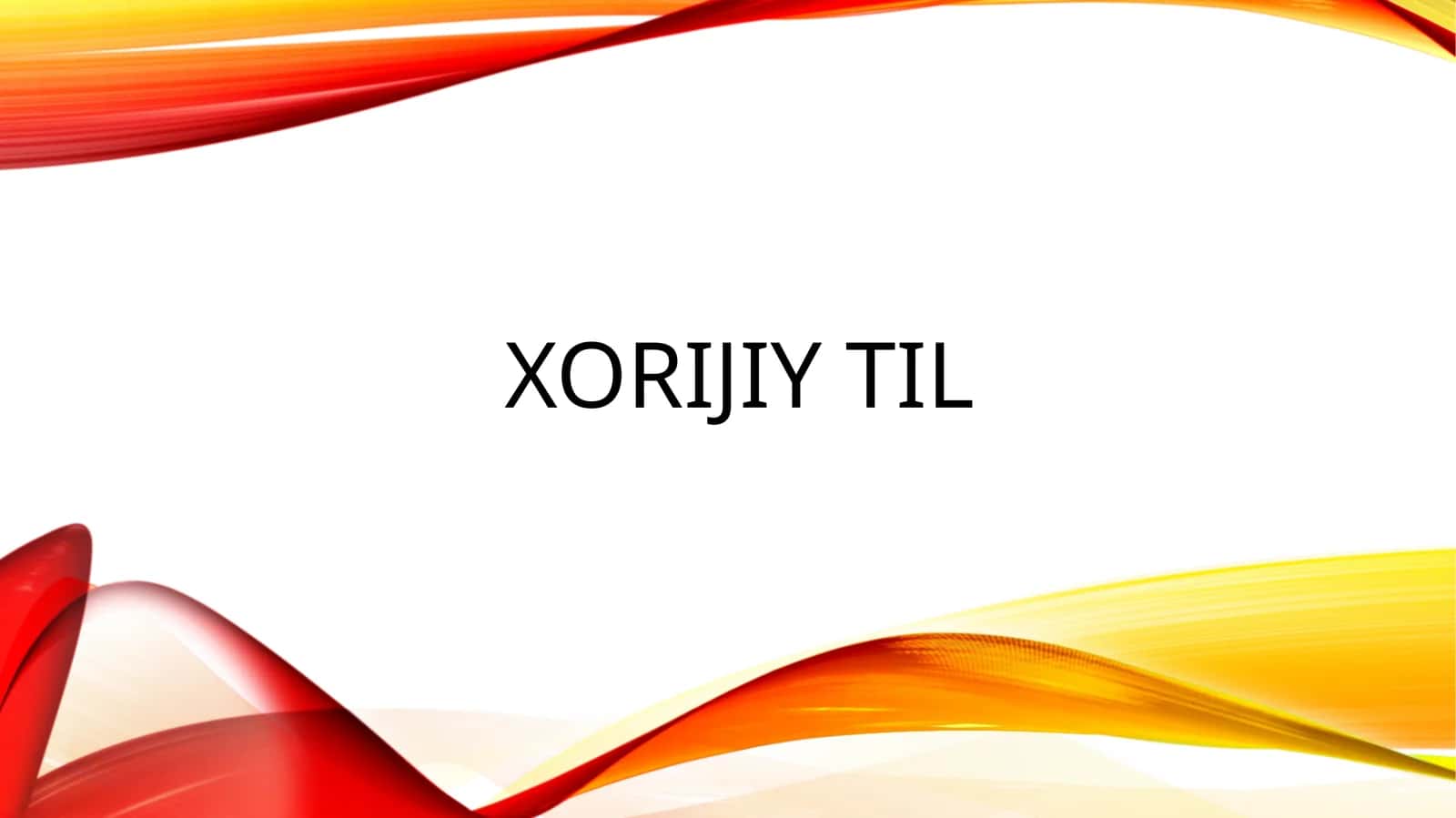 XORIJIY TIL