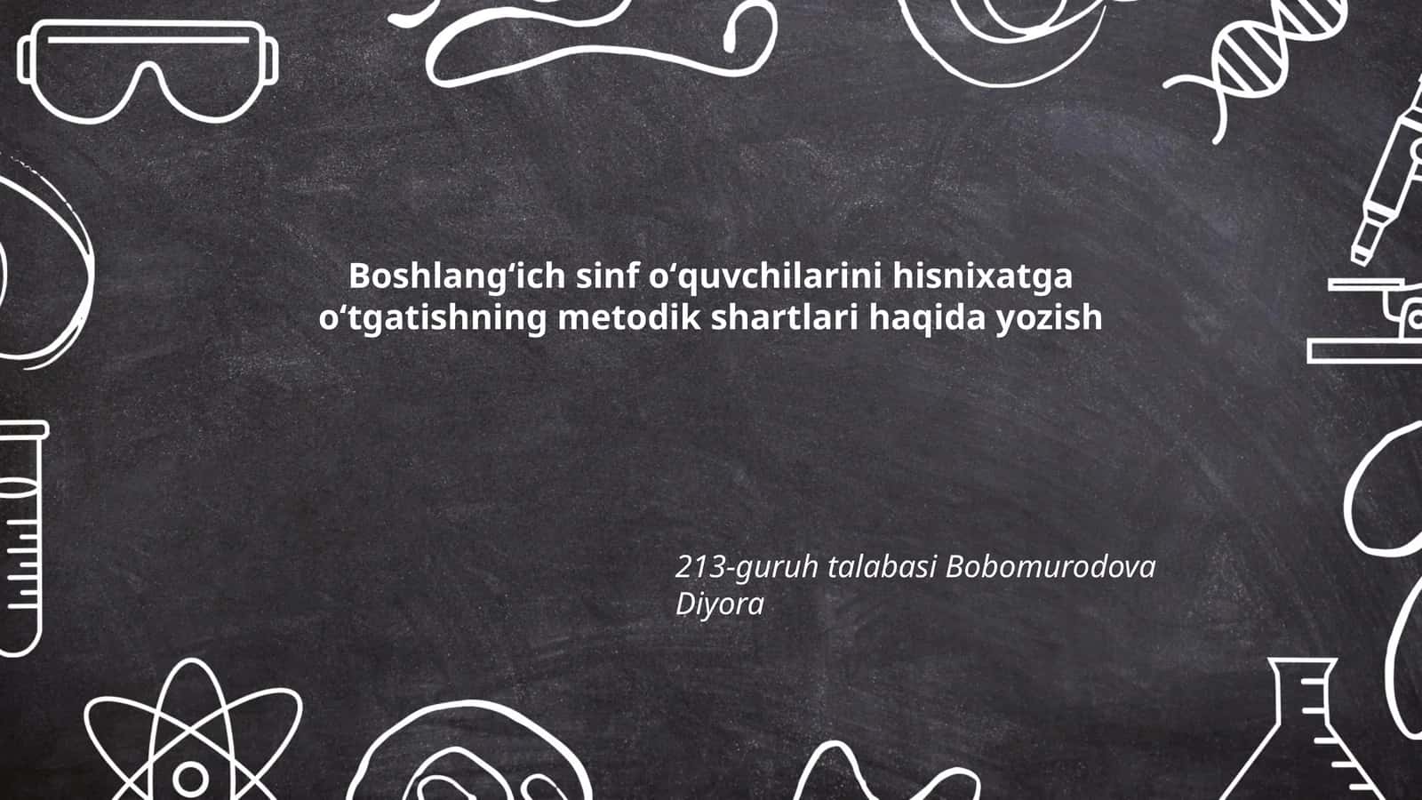 Hisnixatga oʻrgatishning metodik shartlari