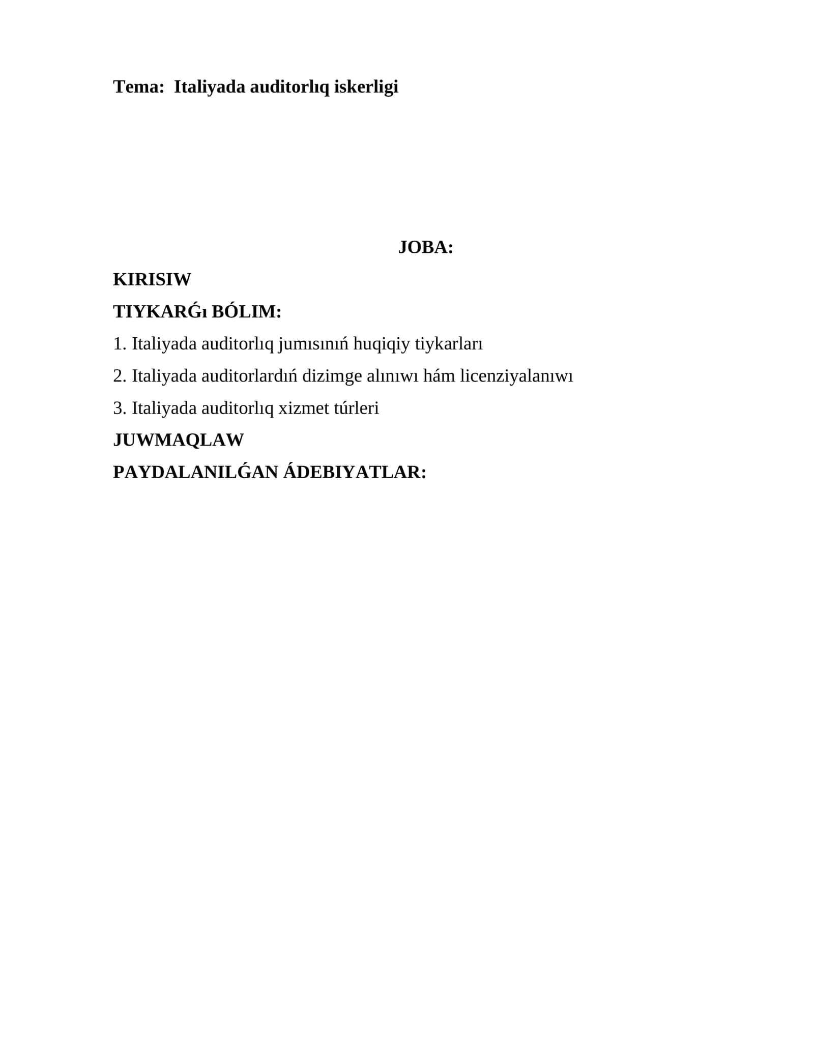 Italiyada auditorlıq iskerligi
