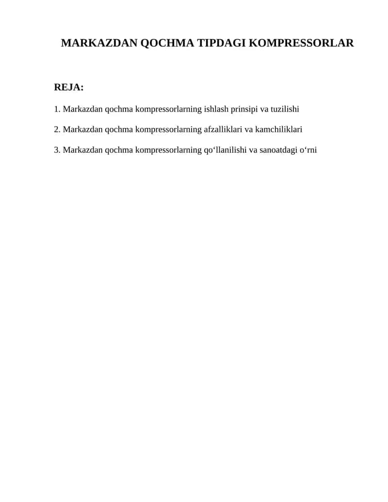 Markazdan qochma kompressorlar