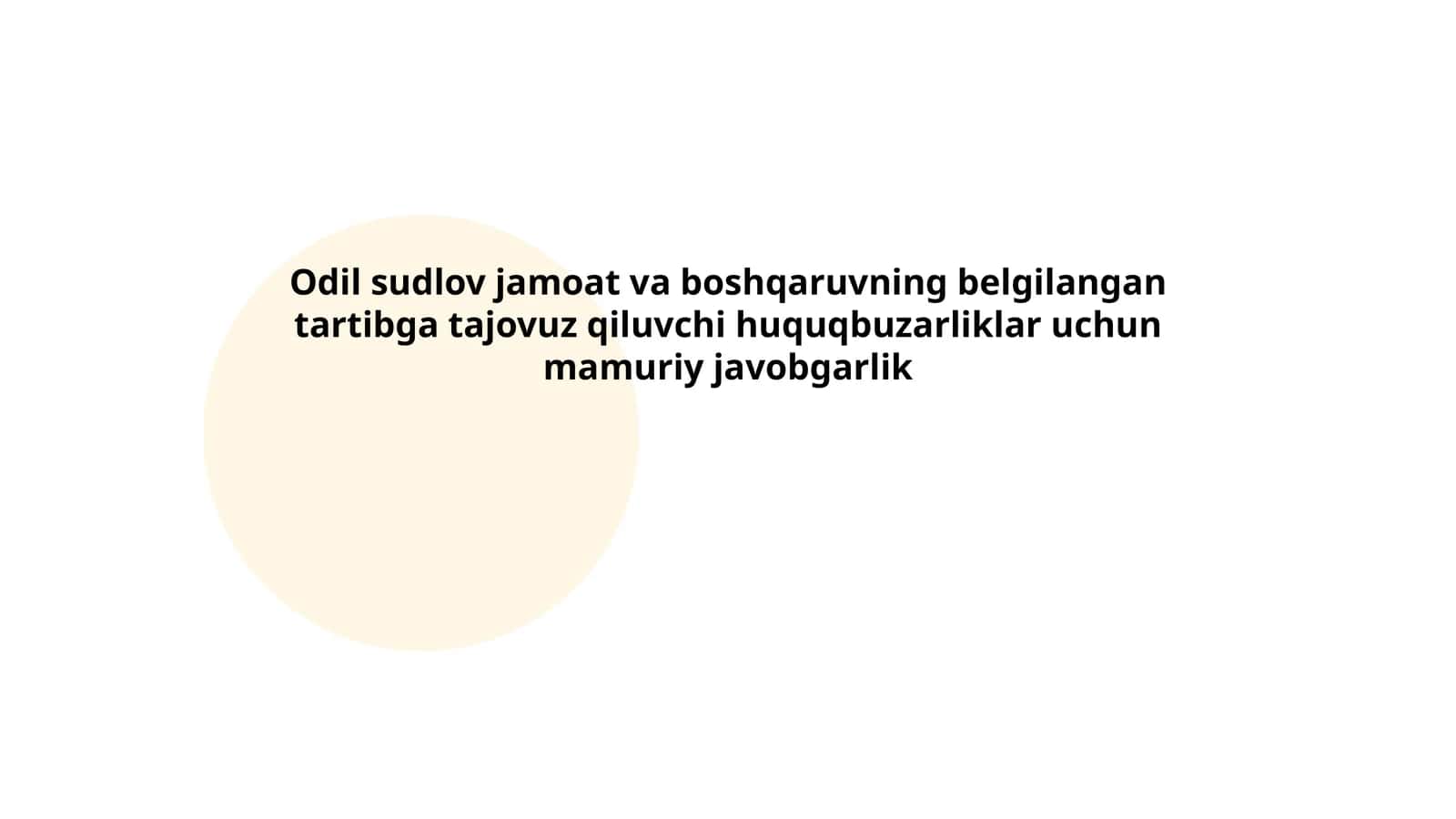 Odil sudlov jamoat va boshqaruvning belgilangan tartibga tajovuz qiluvchi huquqbuzarliklar uchun mamuriy javobgarlik