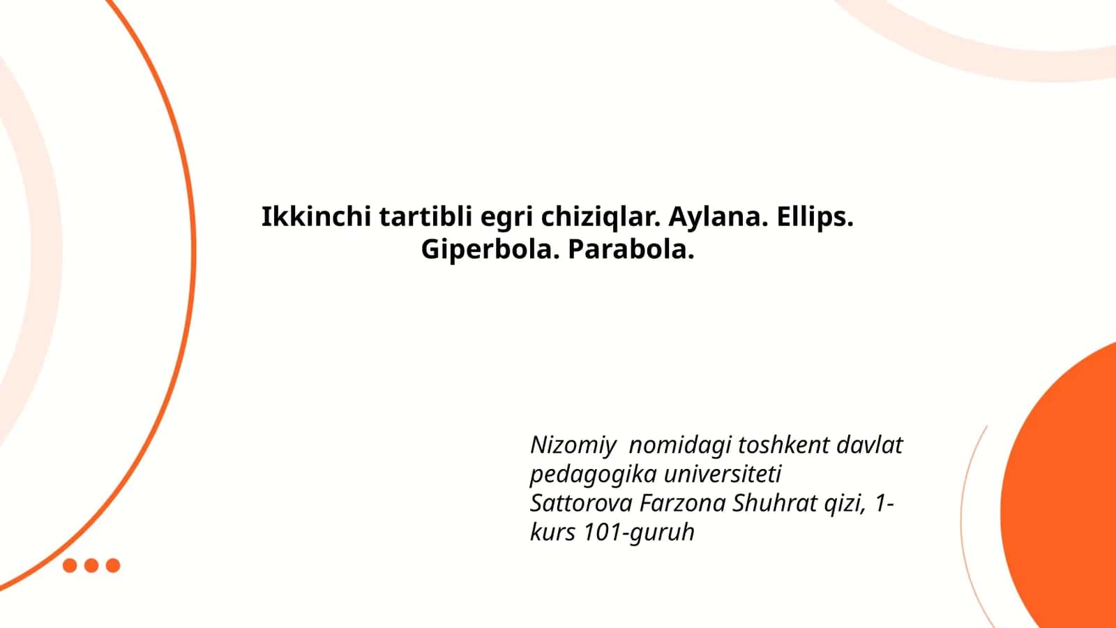 Ikkinchi tartibli egri chiziqlar