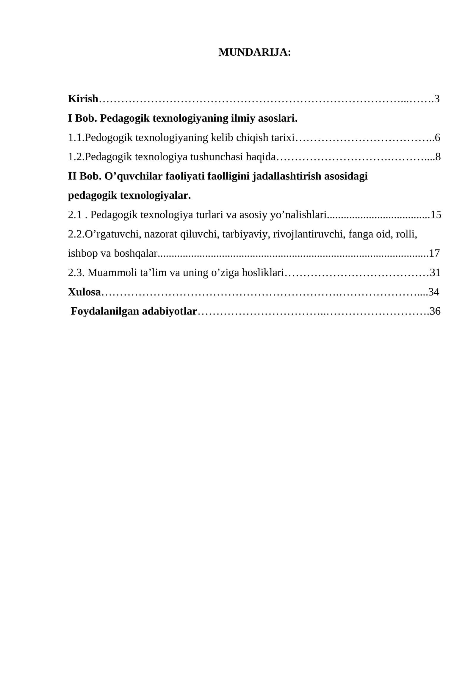 Pedagogik texnologiyalar