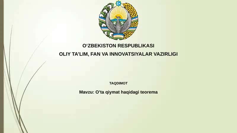 Oraliq qiymat teoremasi
