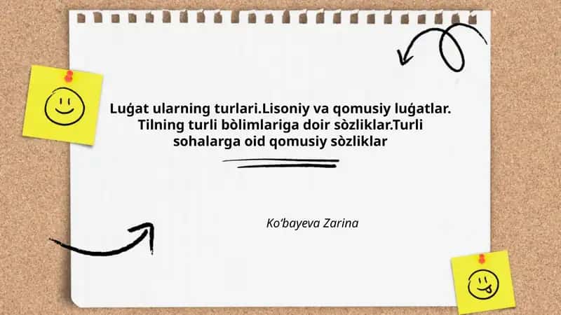 Luģat ularning turlari.Lisoniy va qomusiy luģatlar