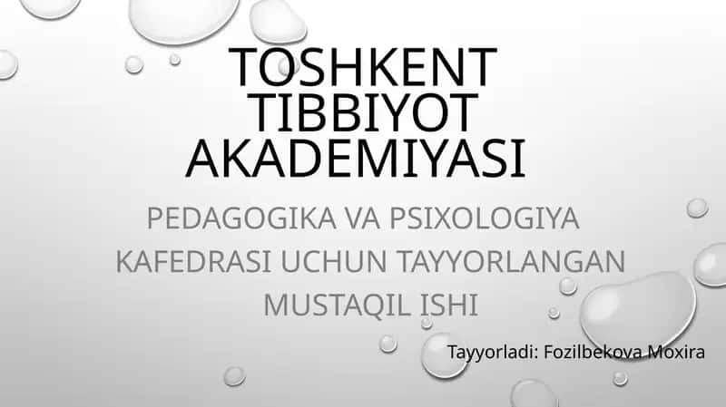Tibbiyot va pedagogika