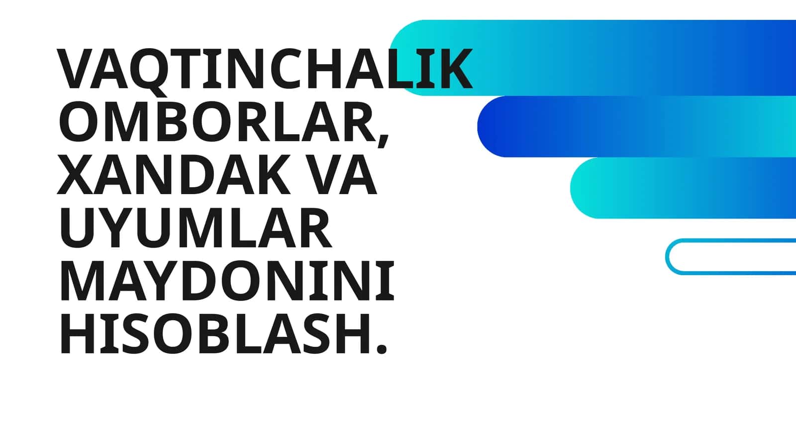 VAQTINCHALIK OMBORLAR, XANDAK VA UYUMLAR MAYDONINI HISOBLASH