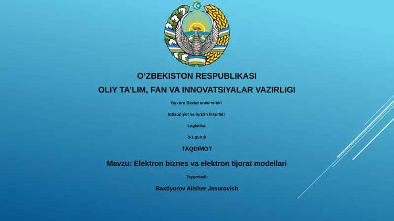 Elektron biznes va elektron tijorat modellari