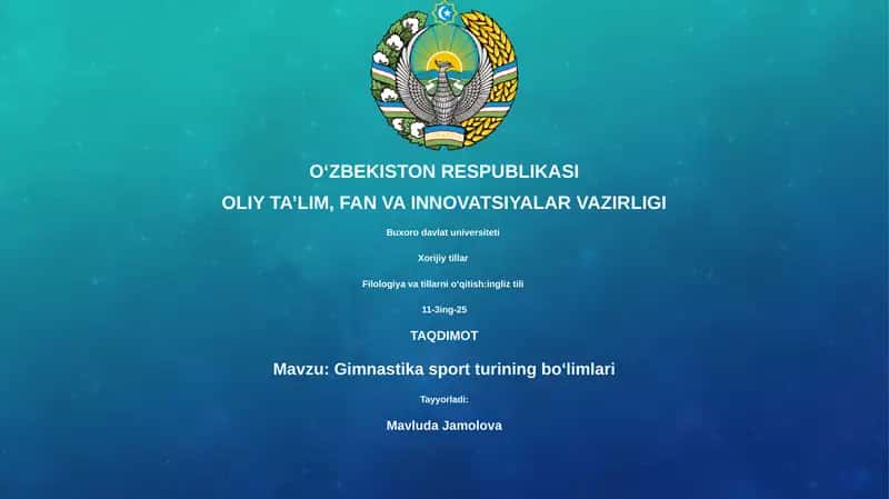 Gimnastika sport turining boʻlimlari