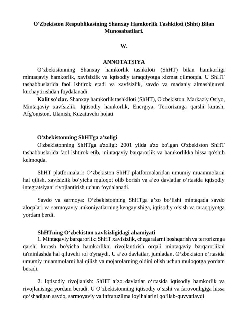 Shanxay Hamkorlik Tashkiloti (ShHT)