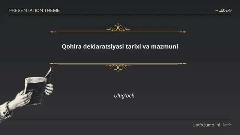 Qohira deklaratsiyasi tarixi va mazmuni
