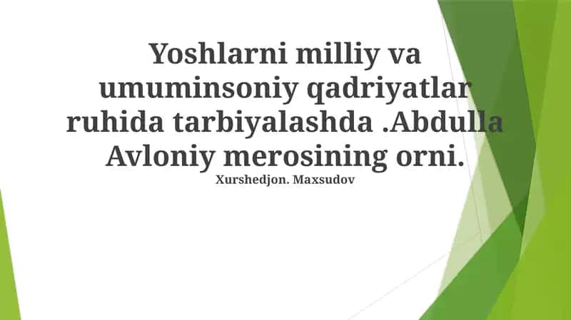 Abdullah Avloniyning Asosiy Asarlari