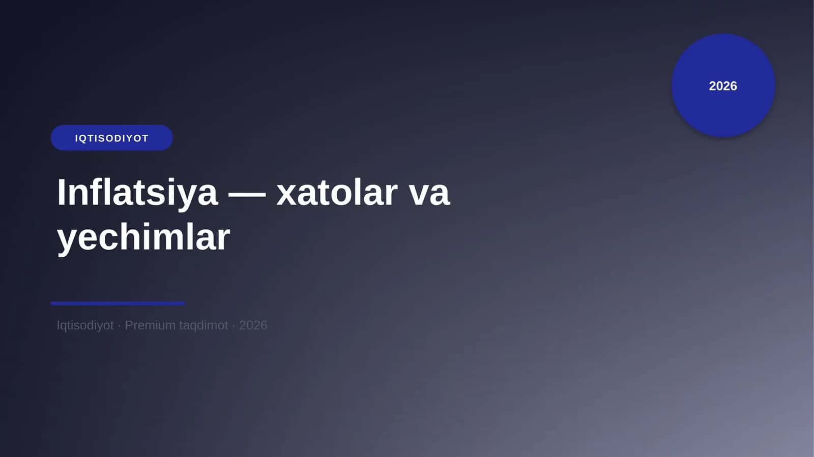 Inflatsiya — xatolar va yechimlar