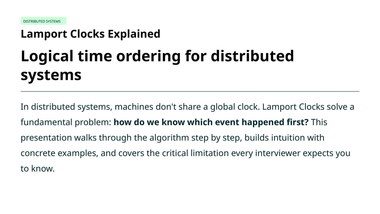 Lamport Clocks Explained
