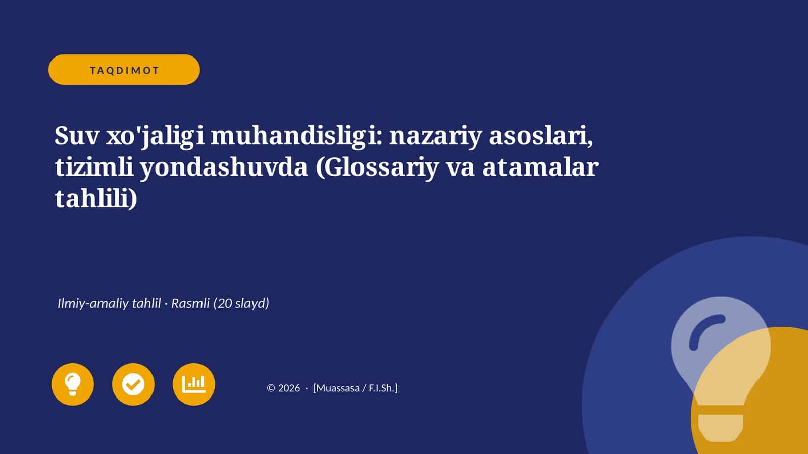 Suv xo'jaligi muhandisligi: nazariy asoslari, tizimli yondashuvda (Glossariy va atamalar tahlili)