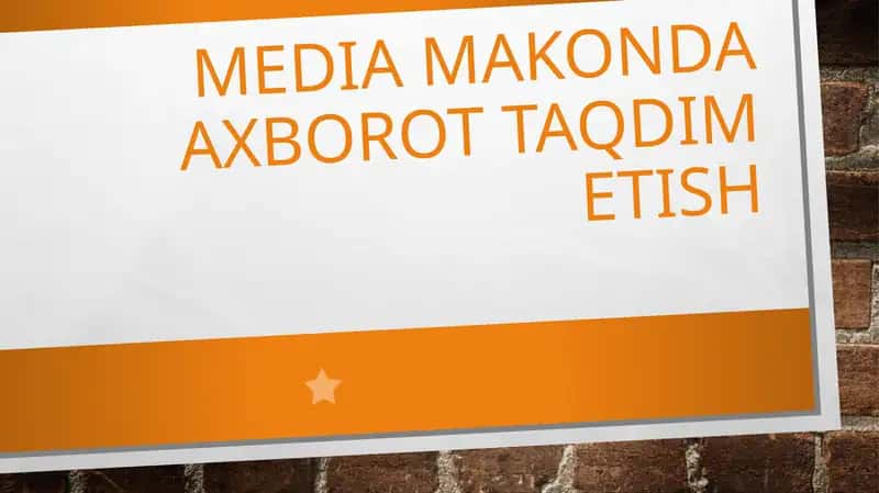 Media makonda axborot taqdim etish