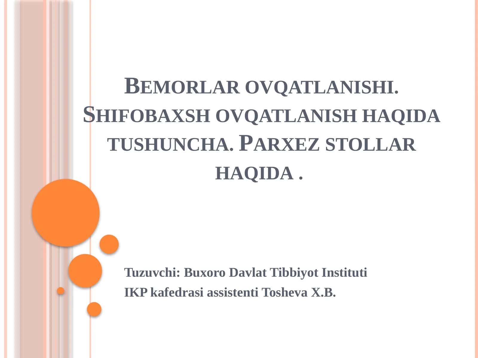 Bemorlarni ovqatlantirish