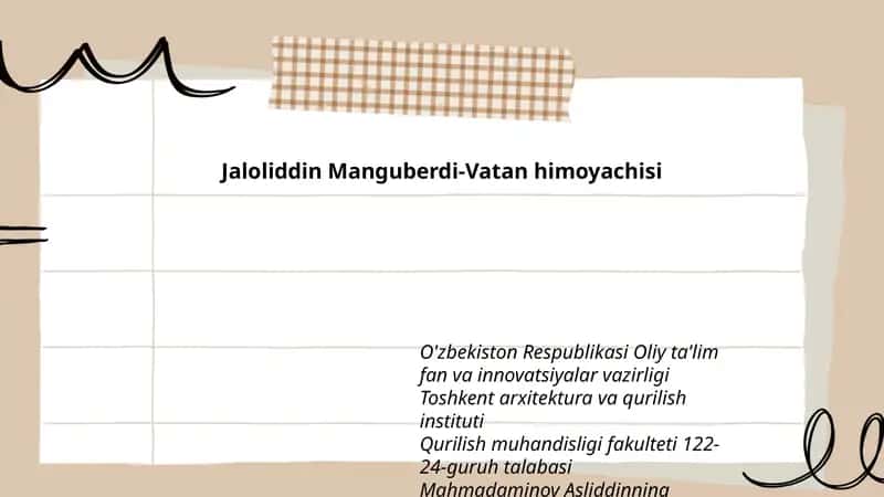 O'zbekistonning eng yangi tarixi fanidan mustaqil ishi
