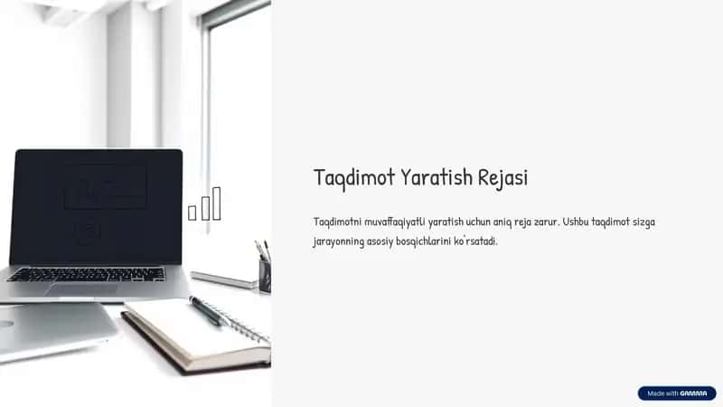 Taqdimot Yaratish Rejasi