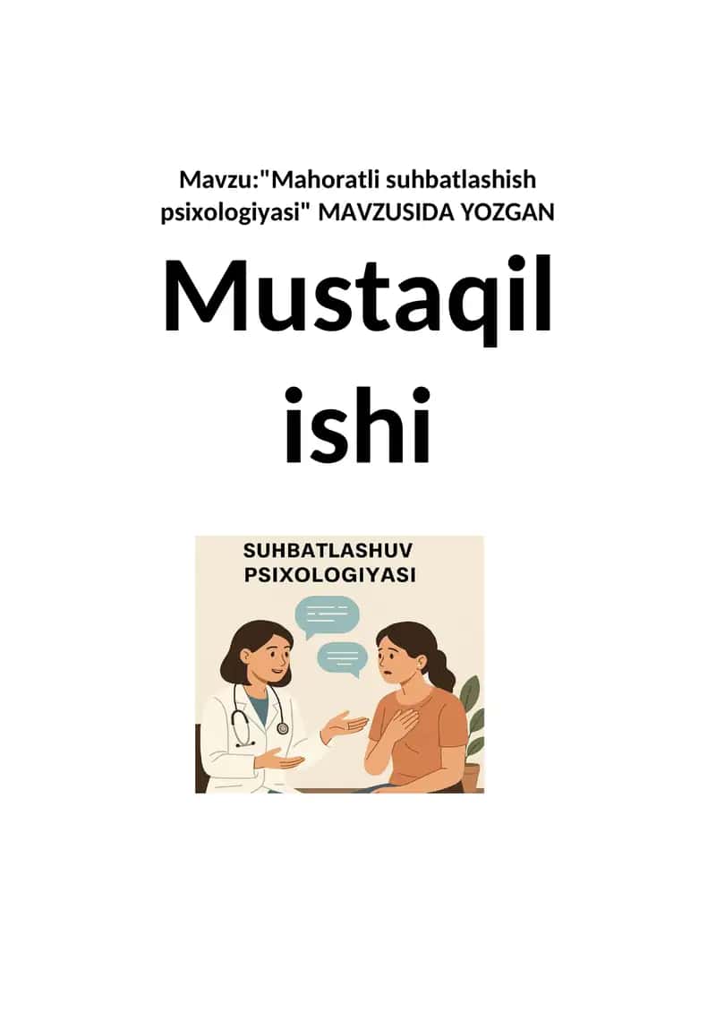 Mahoratli suhbatlashish psixologiyasi