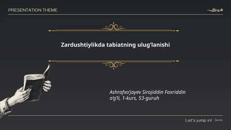 Zardushtiylikda tabiatning ulug’lanishi