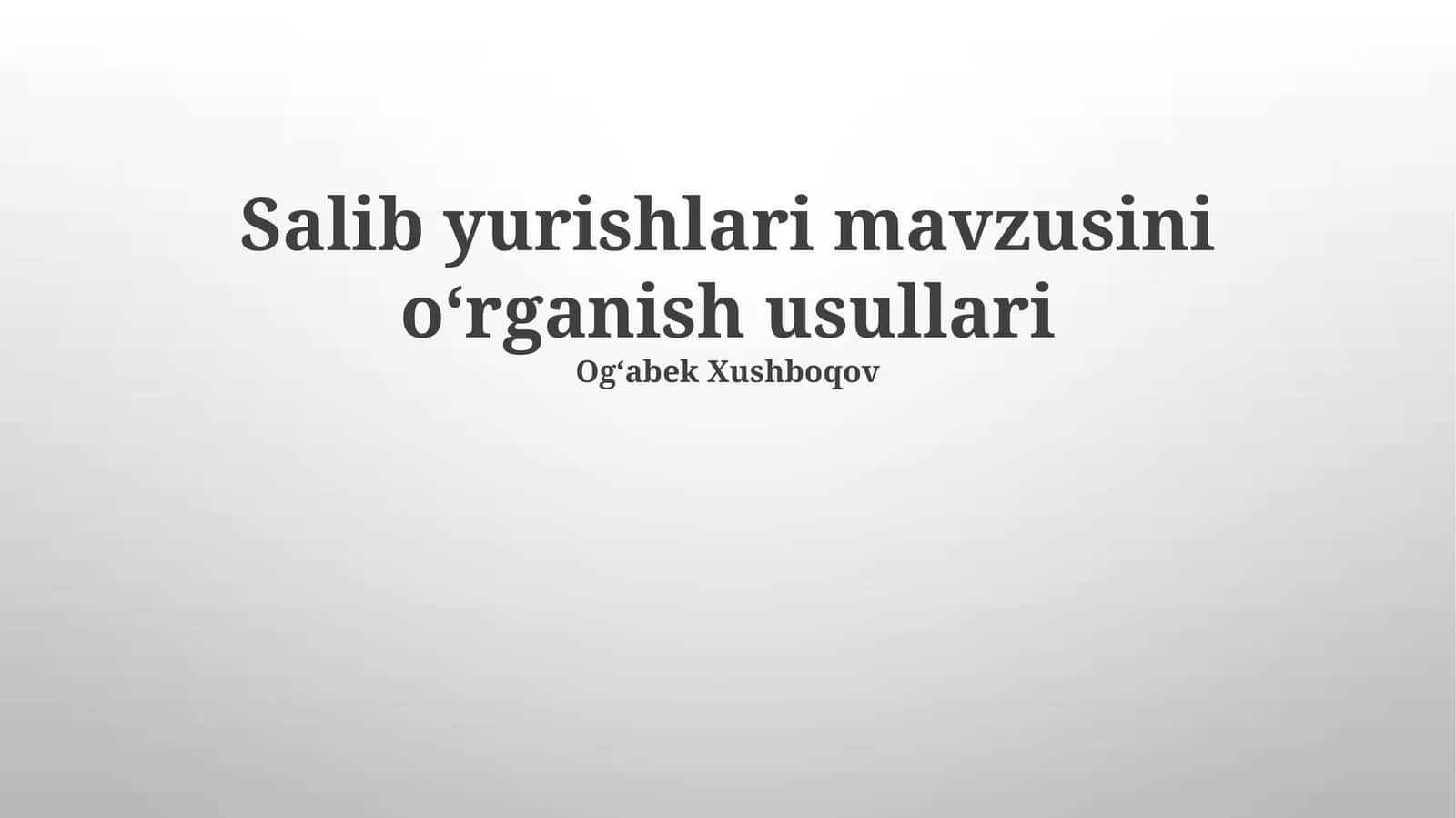 Salib yurishlari mavzusini oʻrganish usullari