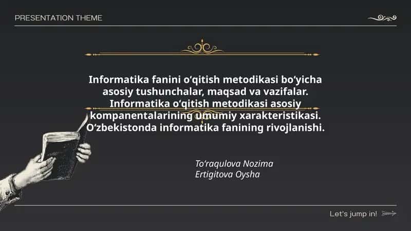 Informatika fanini oʻqitish metodikasi