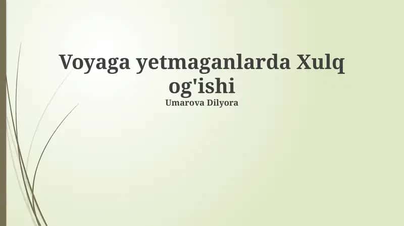 Voyaga yetmaganlarda Xulq og'ishi